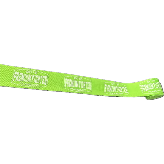 Premium Fighter - Bandázs 4.5m NEONZÖLD/Fehér felirat