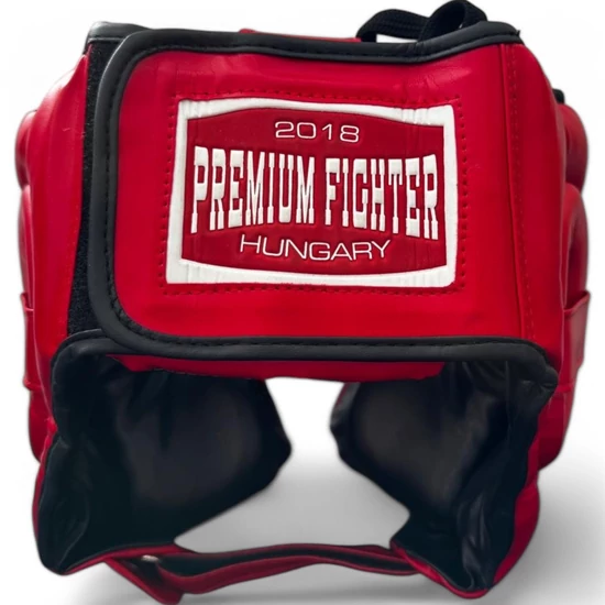 Premium Fighter - Training  Fejvédő (Piros) - Műbőr